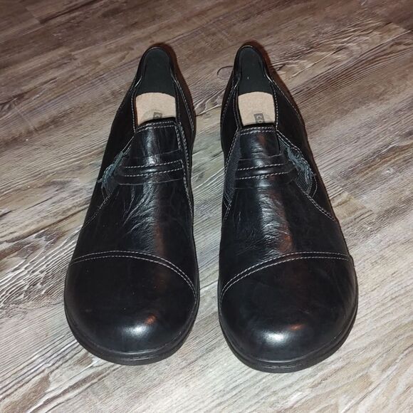 Clarks  Women's Cheyn Madi Leather Ortholite Slip On Loafer Black Size 11 NWOT - Picture 2 of 8